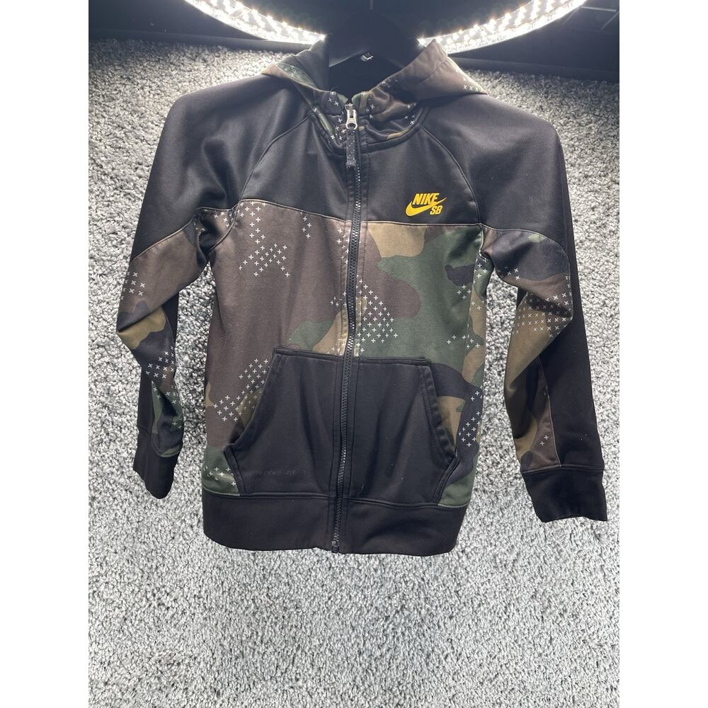 Nike SB Camouflage Full Zip Hooded Thermal Fit Jacket Kids Medium Outdoors